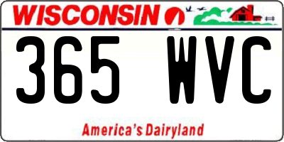 WI license plate 365WVC
