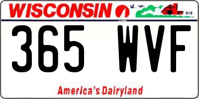 WI license plate 365WVF