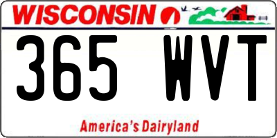 WI license plate 365WVT