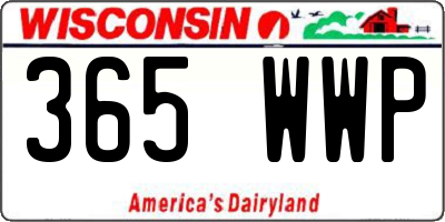 WI license plate 365WWP