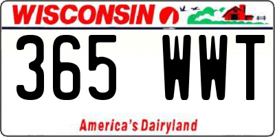 WI license plate 365WWT
