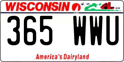 WI license plate 365WWU