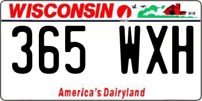 WI license plate 365WXH