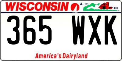 WI license plate 365WXK