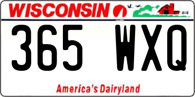 WI license plate 365WXQ