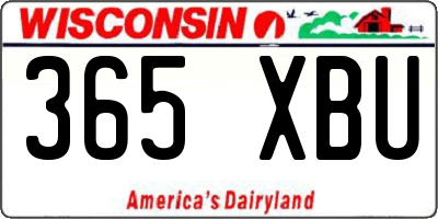 WI license plate 365XBU