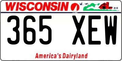 WI license plate 365XEW