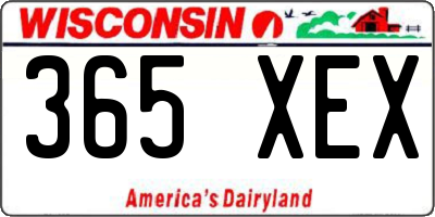 WI license plate 365XEX