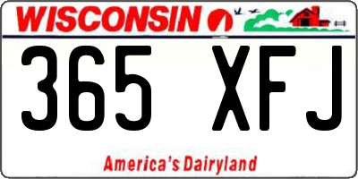 WI license plate 365XFJ