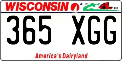 WI license plate 365XGG