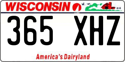 WI license plate 365XHZ