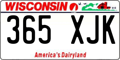 WI license plate 365XJK