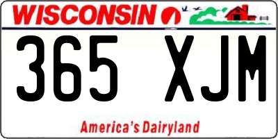WI license plate 365XJM
