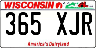 WI license plate 365XJR