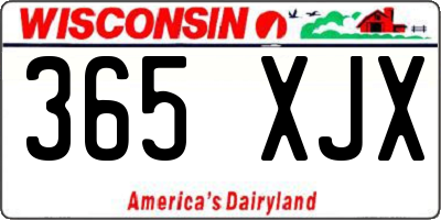 WI license plate 365XJX