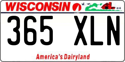 WI license plate 365XLN