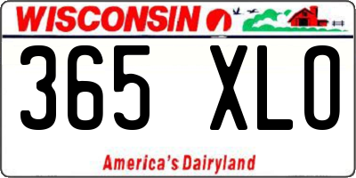 WI license plate 365XLO