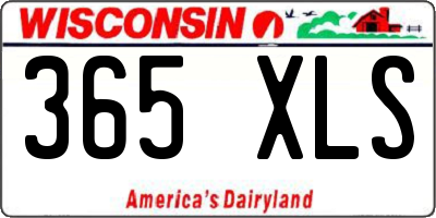 WI license plate 365XLS