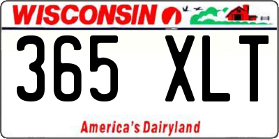 WI license plate 365XLT