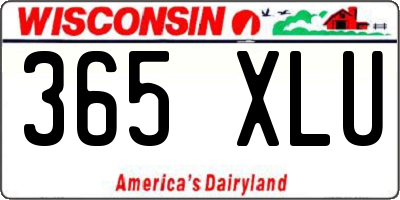 WI license plate 365XLU