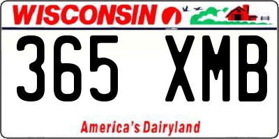 WI license plate 365XMB