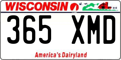 WI license plate 365XMD