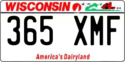 WI license plate 365XMF