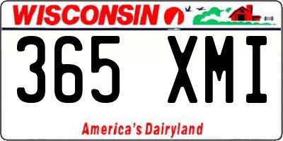 WI license plate 365XMI