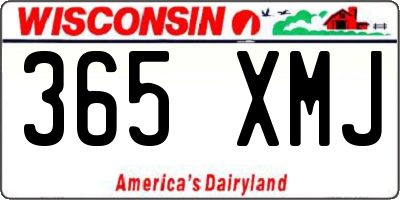WI license plate 365XMJ