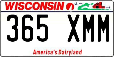 WI license plate 365XMM