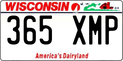 WI license plate 365XMP