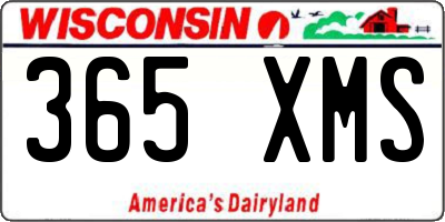 WI license plate 365XMS