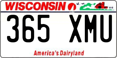 WI license plate 365XMU