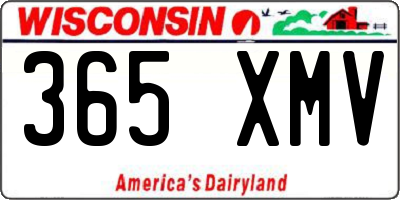 WI license plate 365XMV