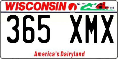 WI license plate 365XMX