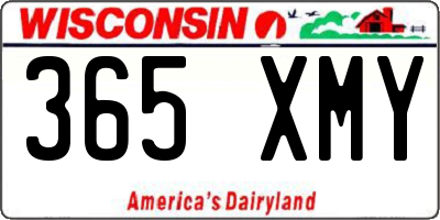 WI license plate 365XMY