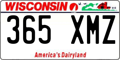 WI license plate 365XMZ