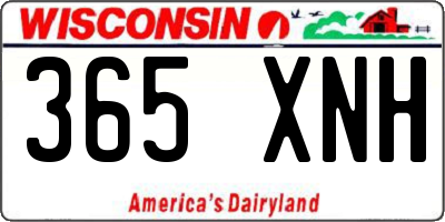 WI license plate 365XNH