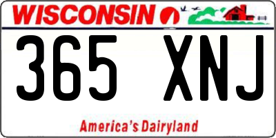 WI license plate 365XNJ