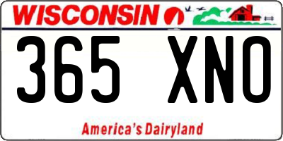 WI license plate 365XNO
