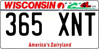 WI license plate 365XNT