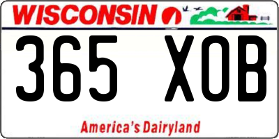 WI license plate 365XOB