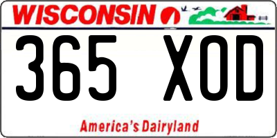 WI license plate 365XOD