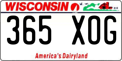 WI license plate 365XOG