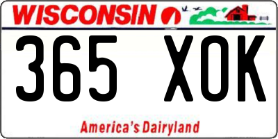 WI license plate 365XOK