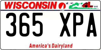 WI license plate 365XPA
