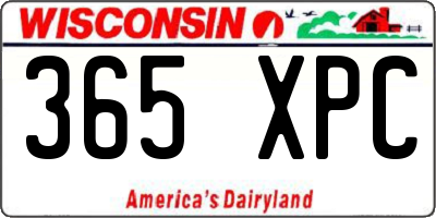 WI license plate 365XPC