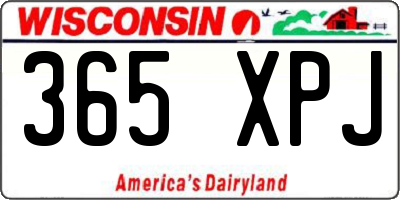 WI license plate 365XPJ