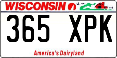 WI license plate 365XPK
