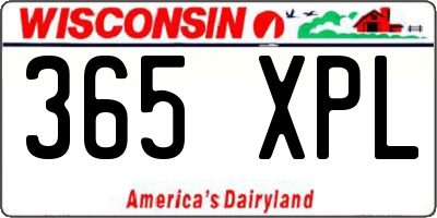 WI license plate 365XPL